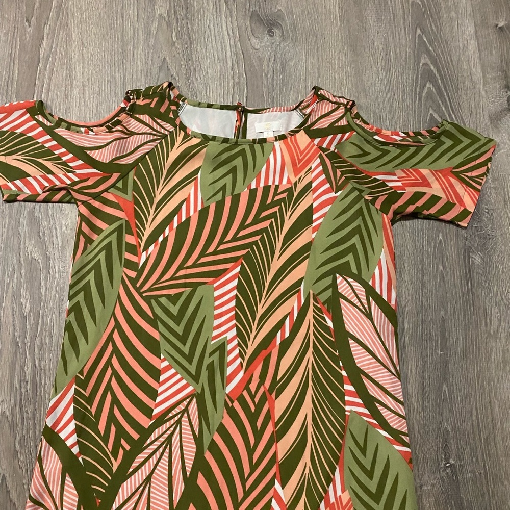 Charming Charlie Tropical Cold Shoulder High-Low Dress Small - Picture 7 of 7